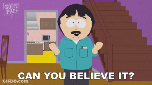 Randy From South Park Says Can You Believe It GIF
