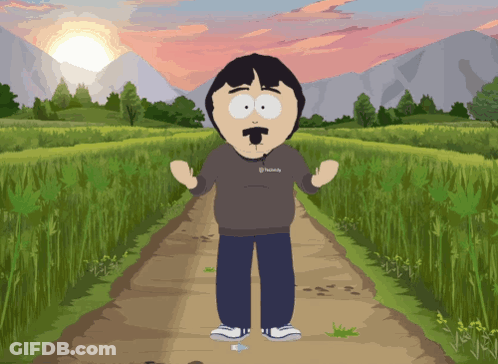 Randy From South Park Stands On A Dirt Road GIF