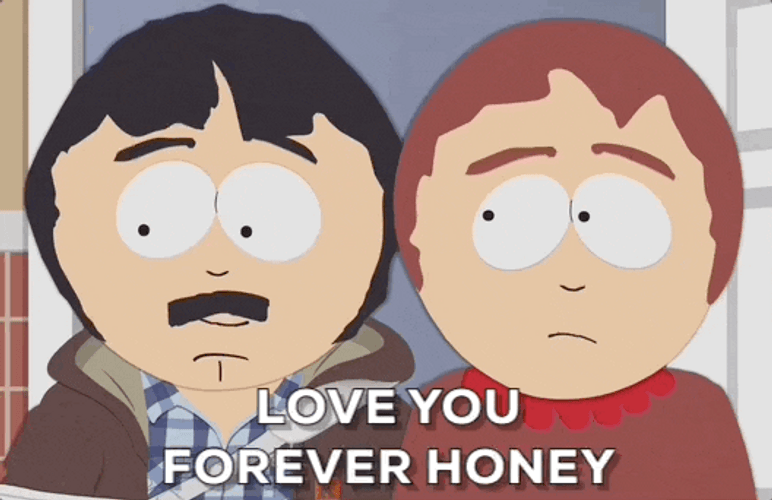 Randy Marsh Kissing Wife Sharon GIF