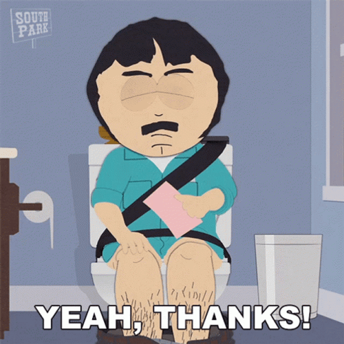 Randy Marsh Poop Seatbelt On Toilet GIF