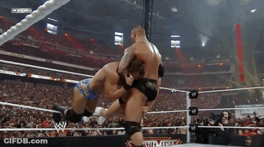 Randy Orton Head Lock Stunner Move GIF