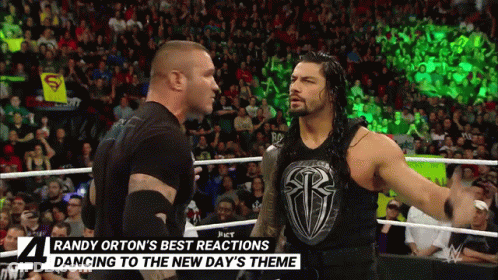 Randy Orton 'S Best Reactions Dancing To The New Day 'S Theme Is Displayed GIF