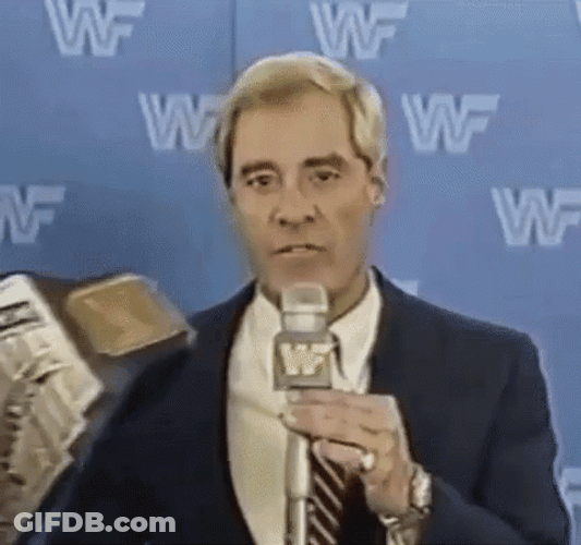 Randy Savage Photo Bombing Interviewer GIF
