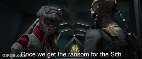 Ransom For Sith Displayed On Screen GIF