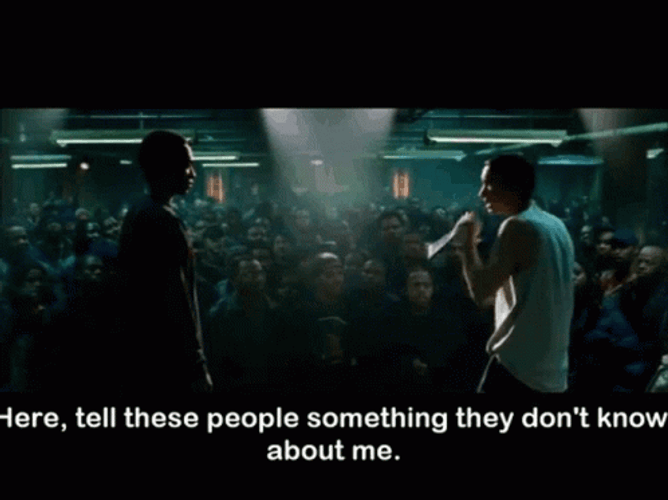 Rap Battle Eminem Passing Mic On GIF