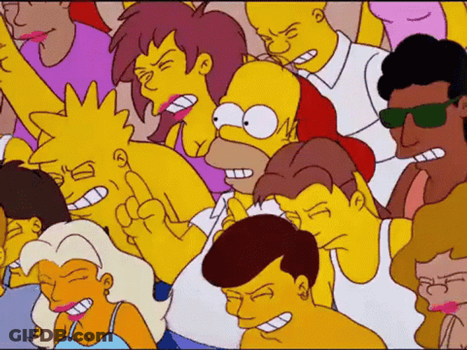 Rap Concert Simpson Singing GIF