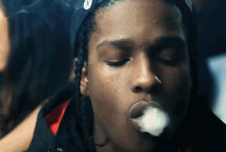 Rapper ASAP Rocky Smoke GIF