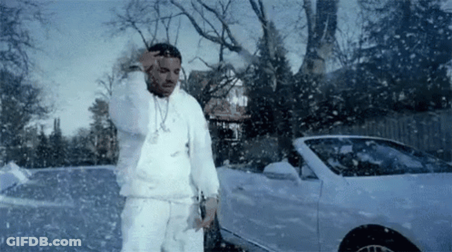 Rapper Drake Snow Dance GIF