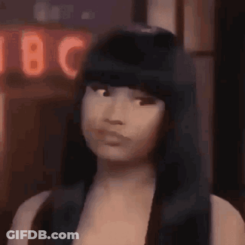 Rapper Nicki Minaj Shaking My Head Reaction GIF