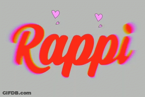Rappi Word With Pink Hearts GIF