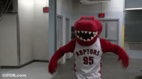 Raptors Mascot Walking GIF