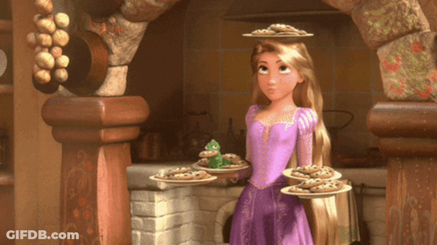 Rapunzel Bringing In Plates GIF