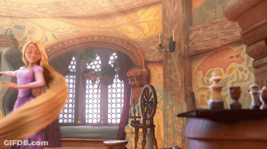 Rapunzel Getting Tangled By Hair GIF
