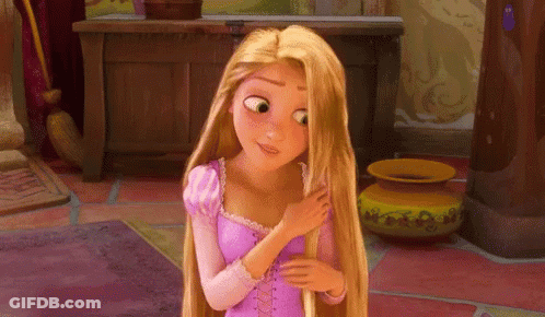 Rapunzel Holding Long Hair GIF