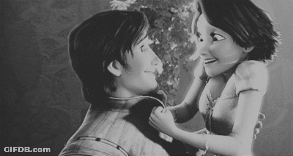 Rapunzel Kissing Flynn GIF