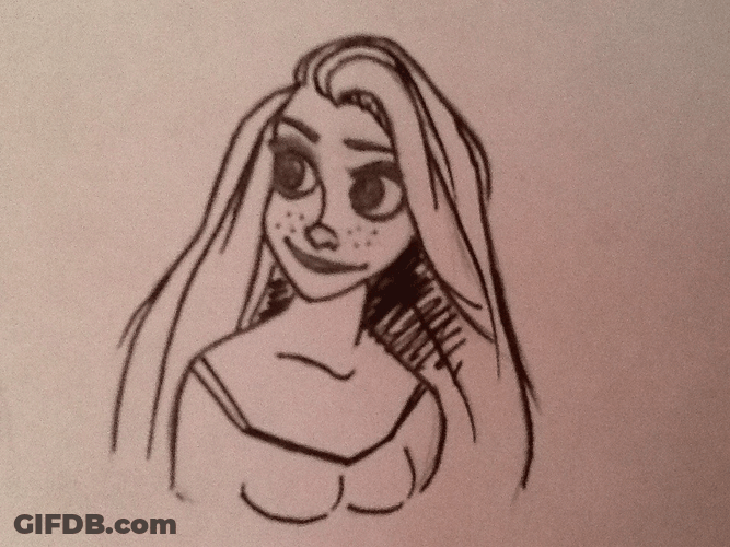 Rapunzel Paper Animation GIF