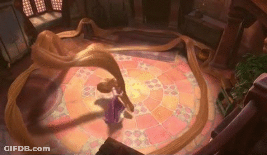Rapunzel Playing With Her Long Hair GIF