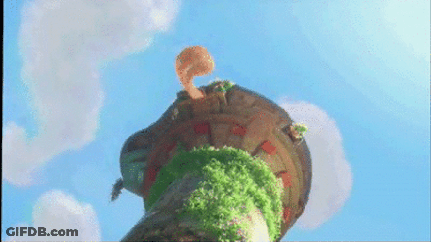 Rapunzel Sliding Down From Her Tower GIF