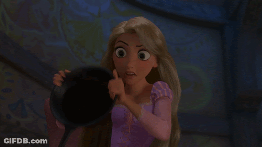 Rapunzel Smack Smacking With Pan Oops GIF