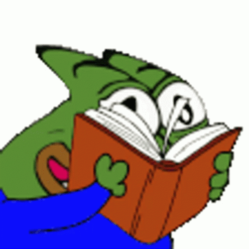 Rare Pepe Reading A Book GIF
