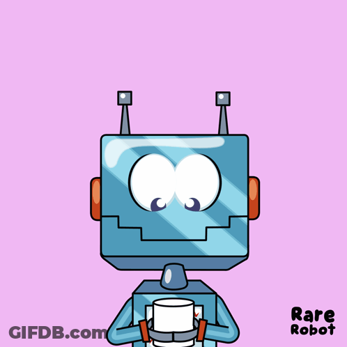 Rare Robot Cartoon Drawing GIF