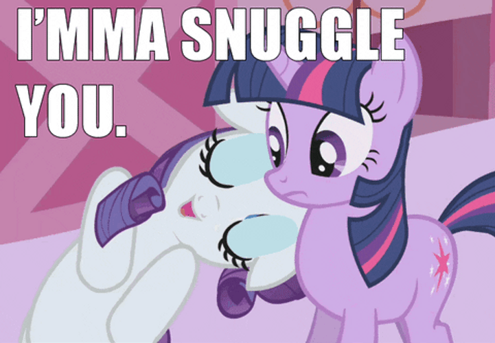 Rarity Snuggles Twilight Sparkle GIF