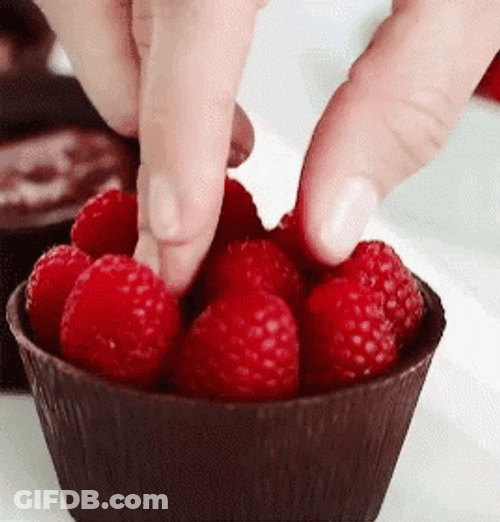Raspberry Arrange In The Cup GIF