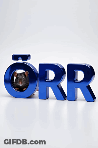 Rat Standing Before Blue R GIF