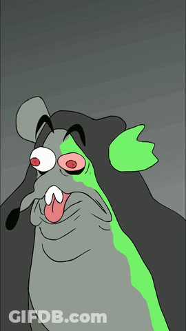 Rat With Green Tail Sticking Out Tongue GIF