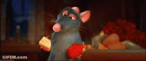 Ratatouille Rat Eating Sausage Sandwich GIF