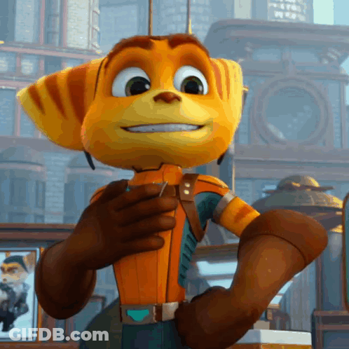 Ratchet And Clank Character Smiling Holding Something GIF