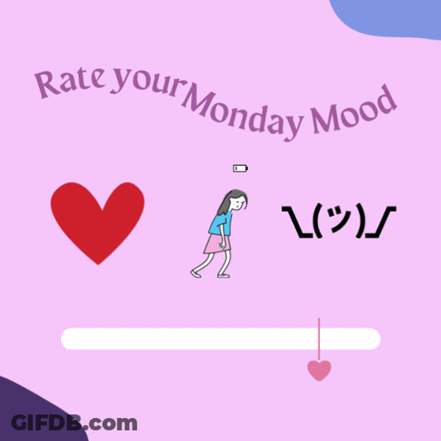 Rate Your Monday Mood Pink Background GIF