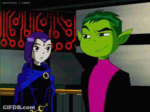 Raven And Beast Boy From Teen Titans GIF