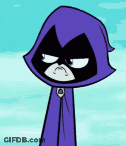 Raven From Teen Titans Go In Purple Cape Sad Face GIF