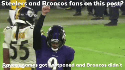 Ravens And Steelers Fans On Post Ravens Games Got Postponed And Broncos Didn't GIF