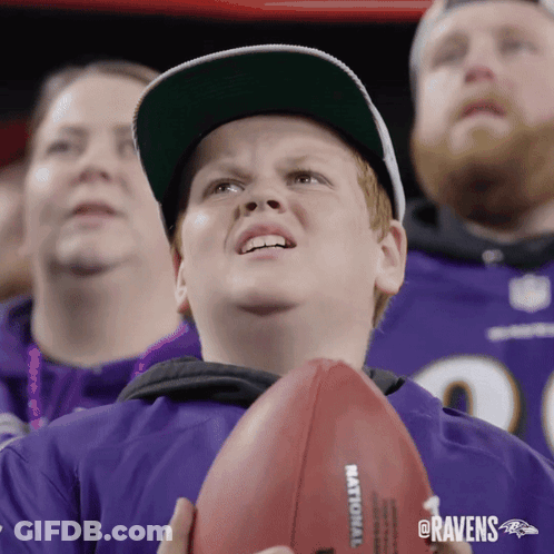 Ravens Fan Holding Football GIF