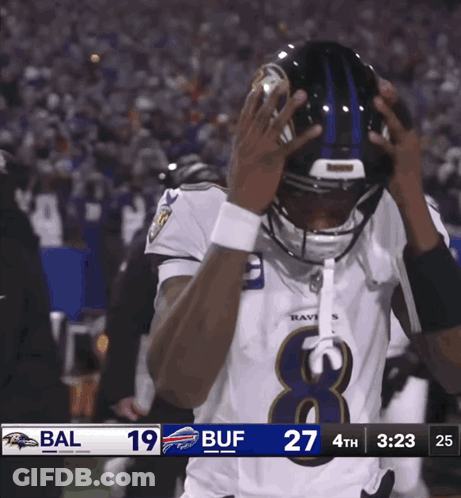 Ravens Football Player Adjusting Helmet GIF