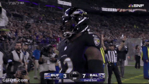 Ravens Player Celebrating Touchdown Against Bengals GIF