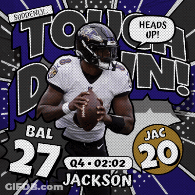Ravens Player Holding Ball Saying Touch Down GIF