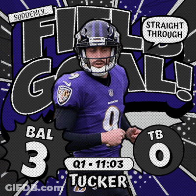 Ravens Player In Front Of Goal Banner GIF