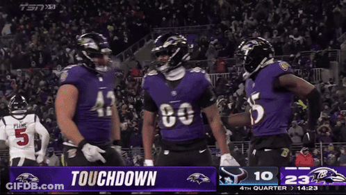 Ravens Players Celebrating Touchdown GIF