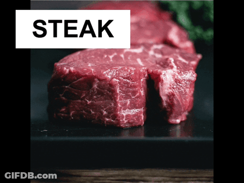 Raw Steak On Table GIF