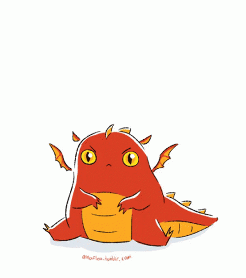 Rawr Dragon Breathing Fire Illustration GIF