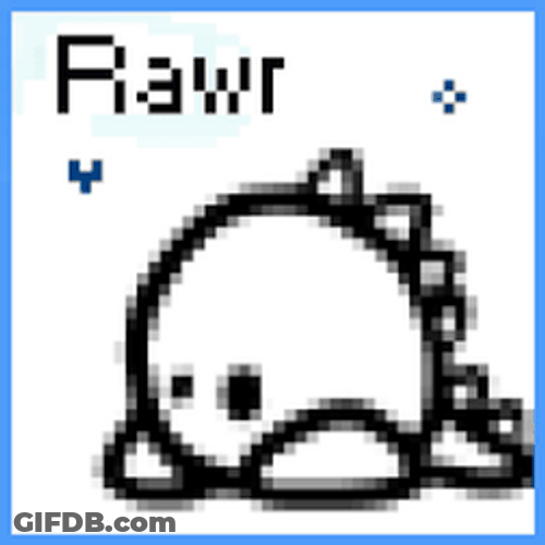 Rawr Pixelated Dinosaur Animation GIF