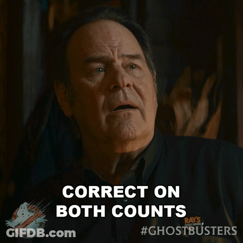 Ray Ghostbusters Advertisement Says Correct On Both Counts GIF