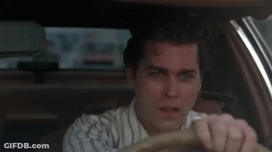 Ray Liotta Looking Up While Driving GIF