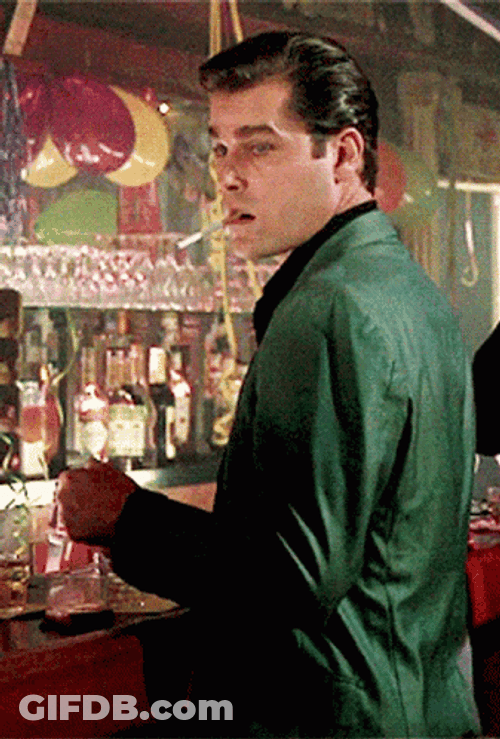 Ray Liotta Smoking Wearing Green Suit GIF