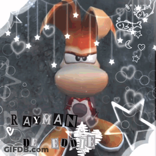 Rayman De Eddie With Hearts And Stars GIF