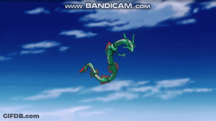 Rayquaza Ready For Attacking Deoxys GIF