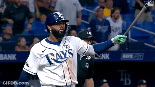 Rays Baseball Player Holding Bat GIF